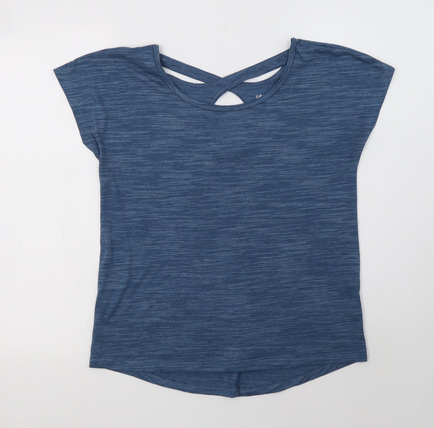 Matalan Womens Blue  Polyester Basic T-Shirt Size S Round Neck