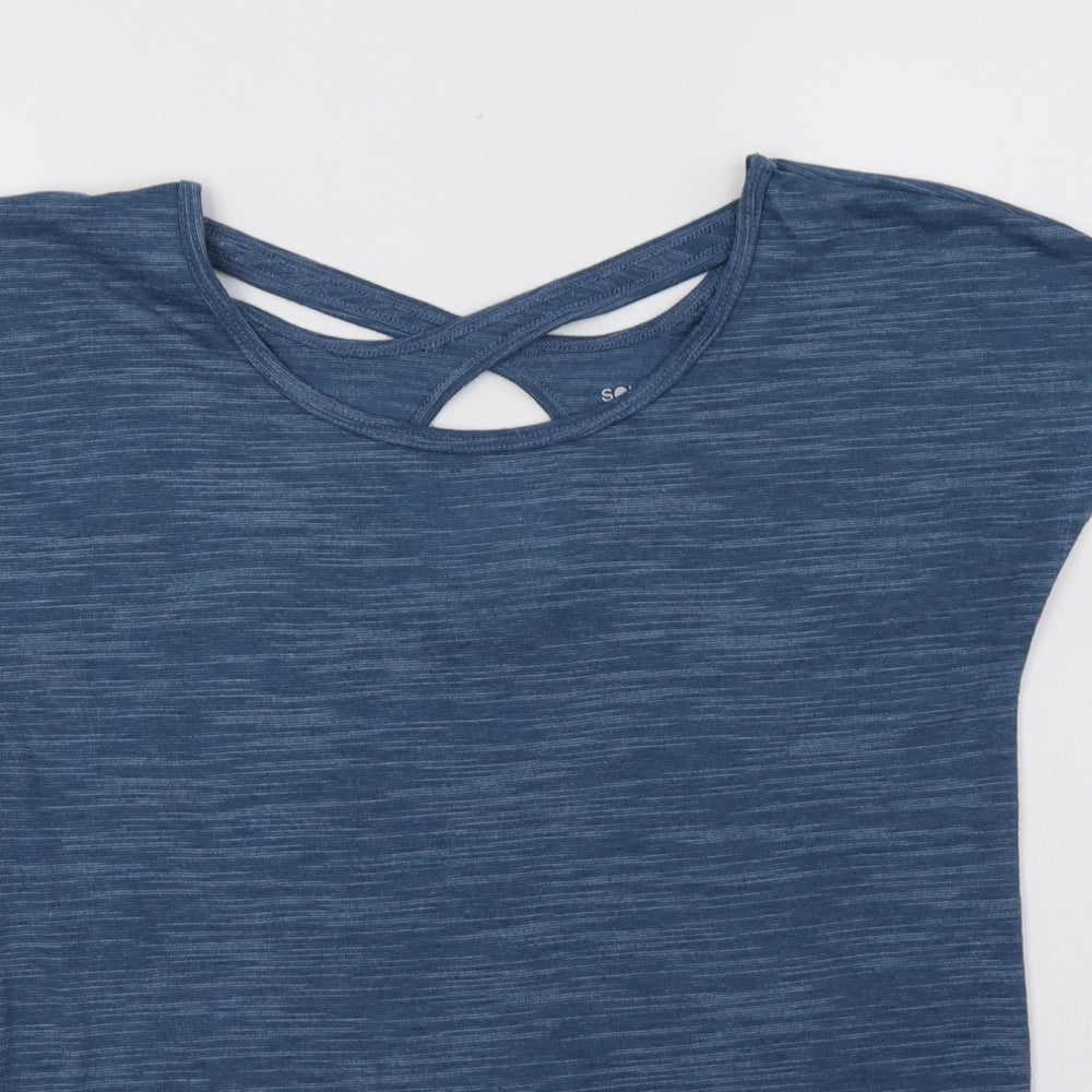 Matalan Womens Blue  Polyester Basic T-Shirt Size S Round Neck