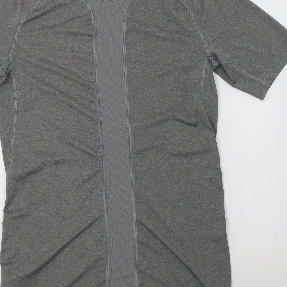 Nike Womens Grey  Polyester Basic T-Shirt Size M Crew Neck