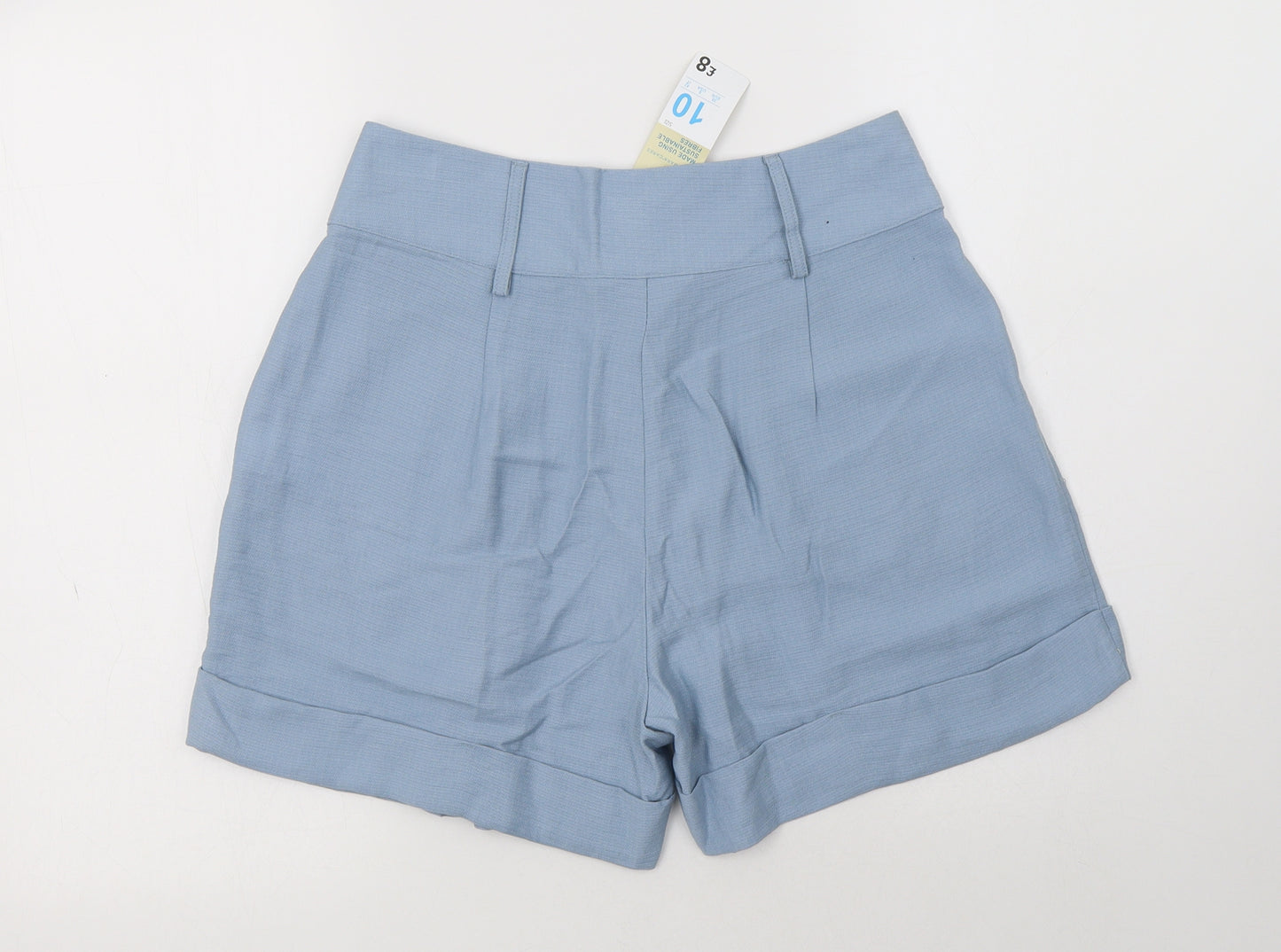 Primark Womens Blue  Viscose Compression Shorts Size 10 L6 in Regular Button