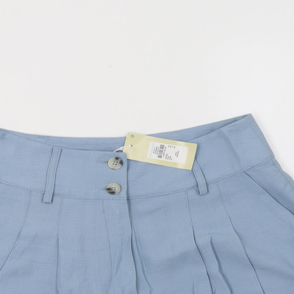 Primark Womens Blue  Viscose Compression Shorts Size 10 L6 in Regular Button