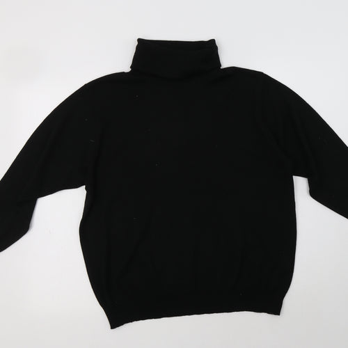 Lucia Basics Womens Black Roll Neck  Acrylic Pullover Jumper Size L