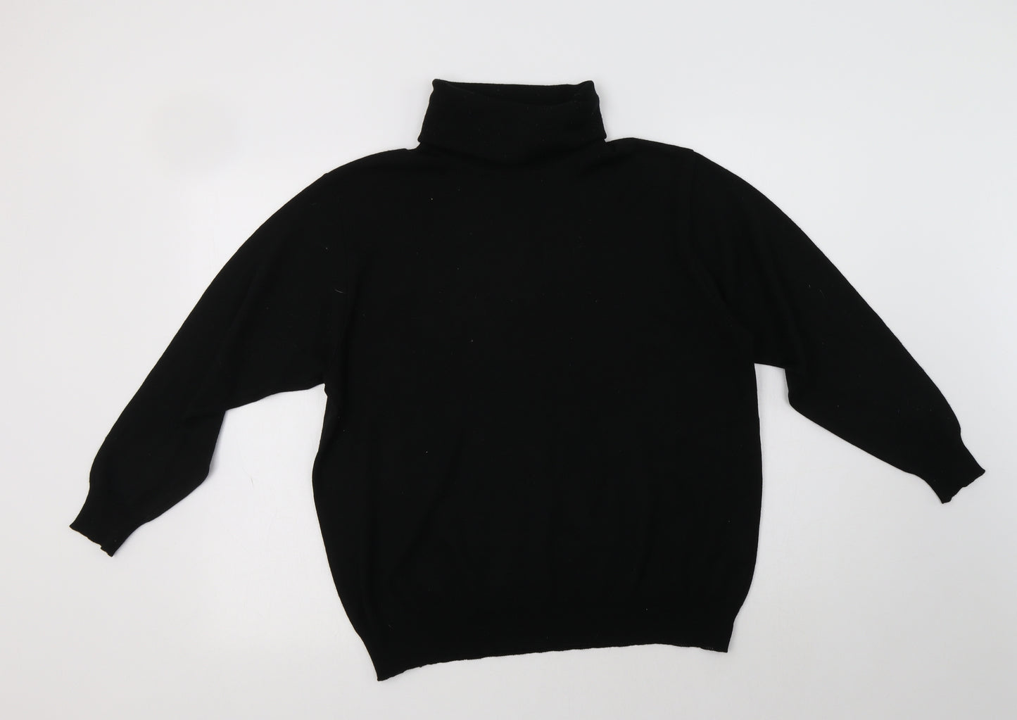 Lucia Basics Womens Black Roll Neck  Acrylic Pullover Jumper Size L