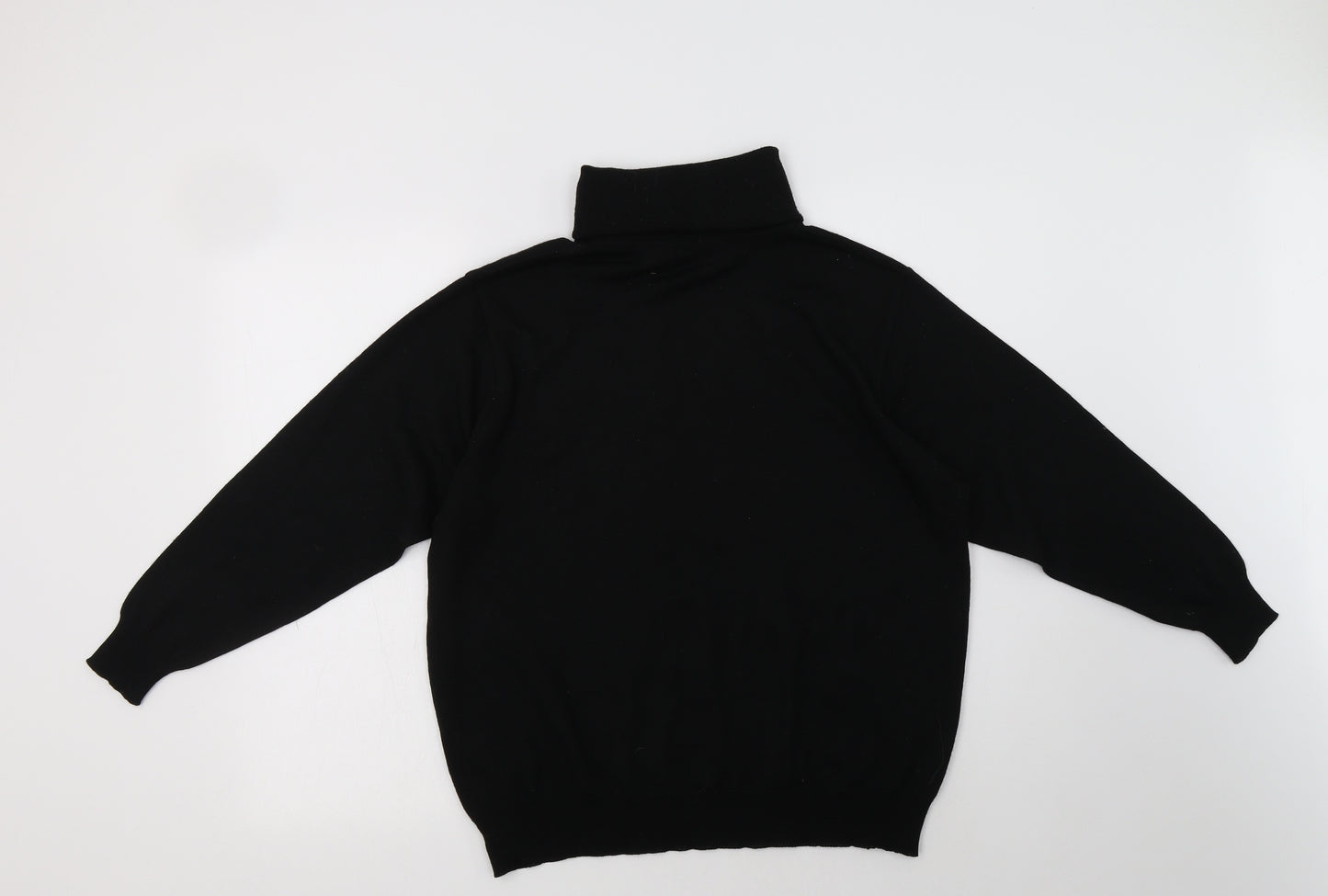 Lucia Basics Womens Black Roll Neck  Acrylic Pullover Jumper Size L