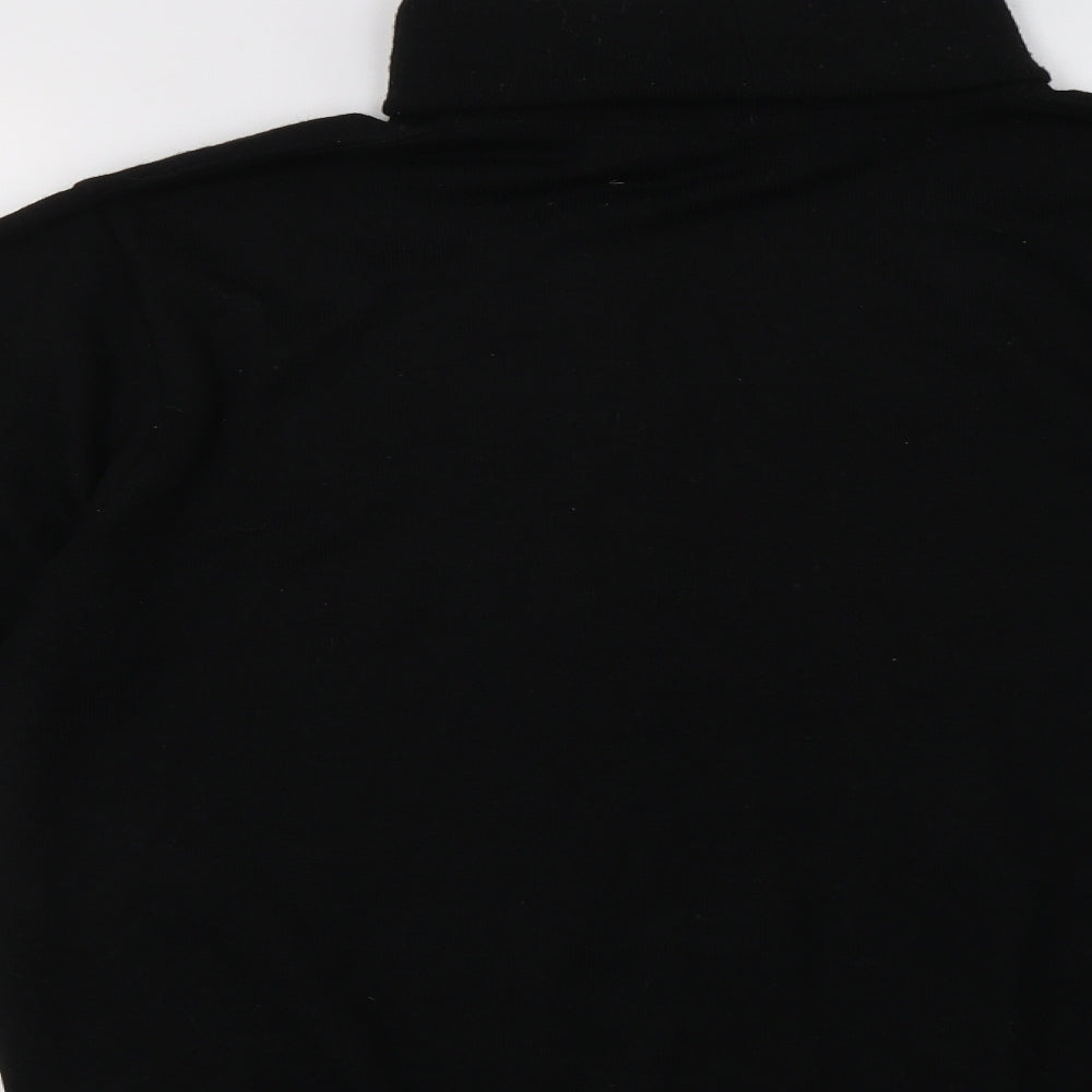 Lucia Basics Womens Black Roll Neck  Acrylic Pullover Jumper Size L