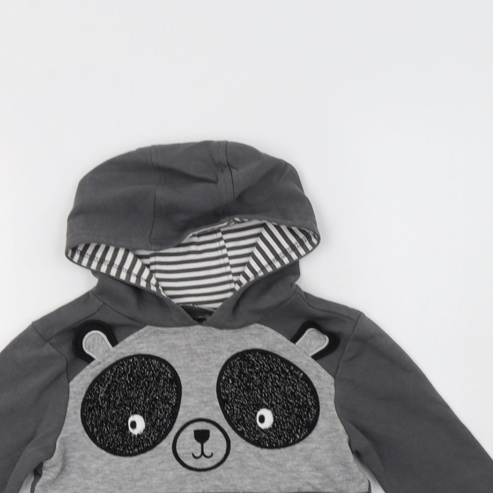 George Girls Grey  Cotton Pullover Sweatshirt Size 3-4 Years   - Panda