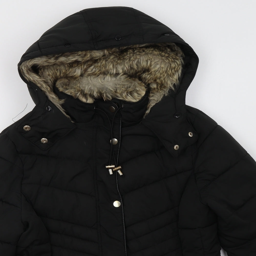 New Look Womens Black   Puffer Jacket Jacket Size 8  Zip