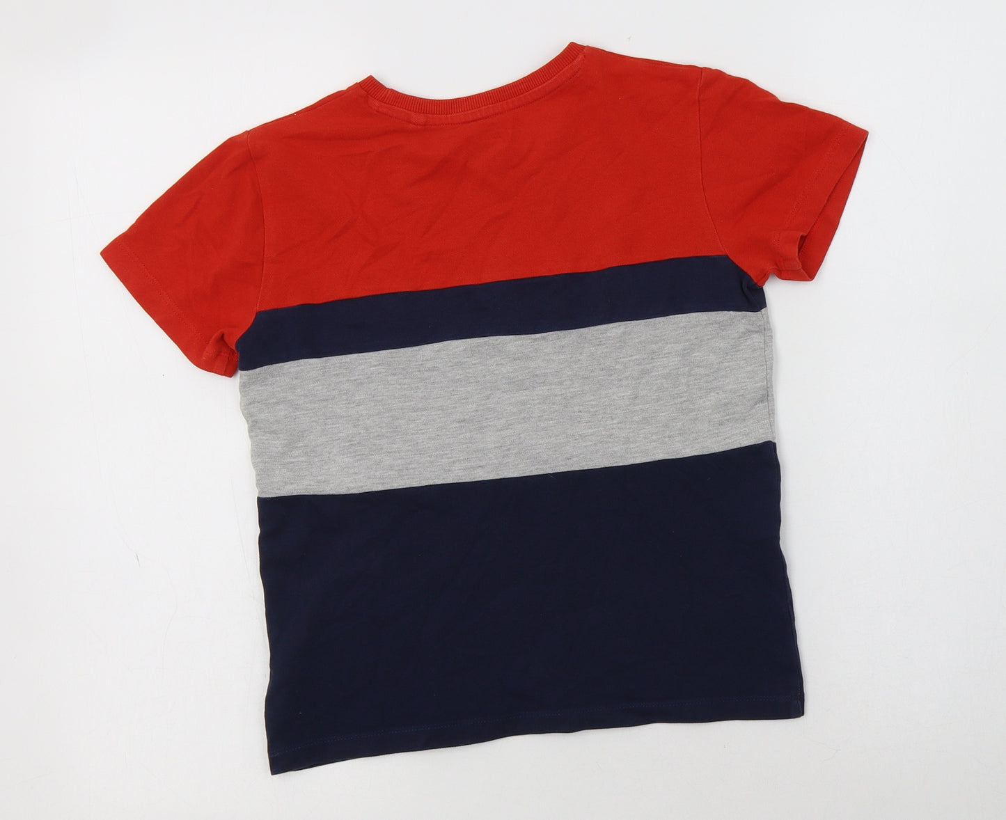 NEXT Boys Multicoloured Colourblock Cotton Basic T-Shirt Size 8 Years Crew Neck