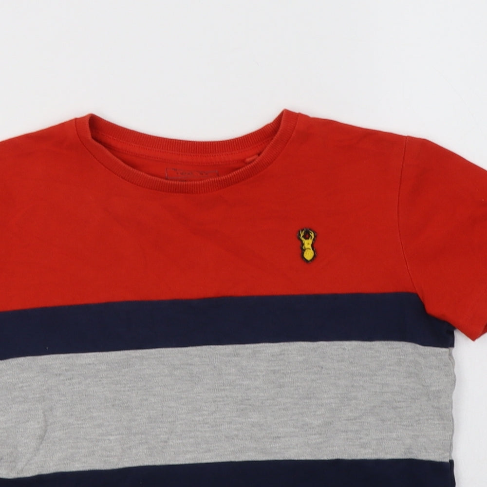 NEXT Boys Multicoloured Colourblock Cotton Basic T-Shirt Size 8 Years Crew Neck