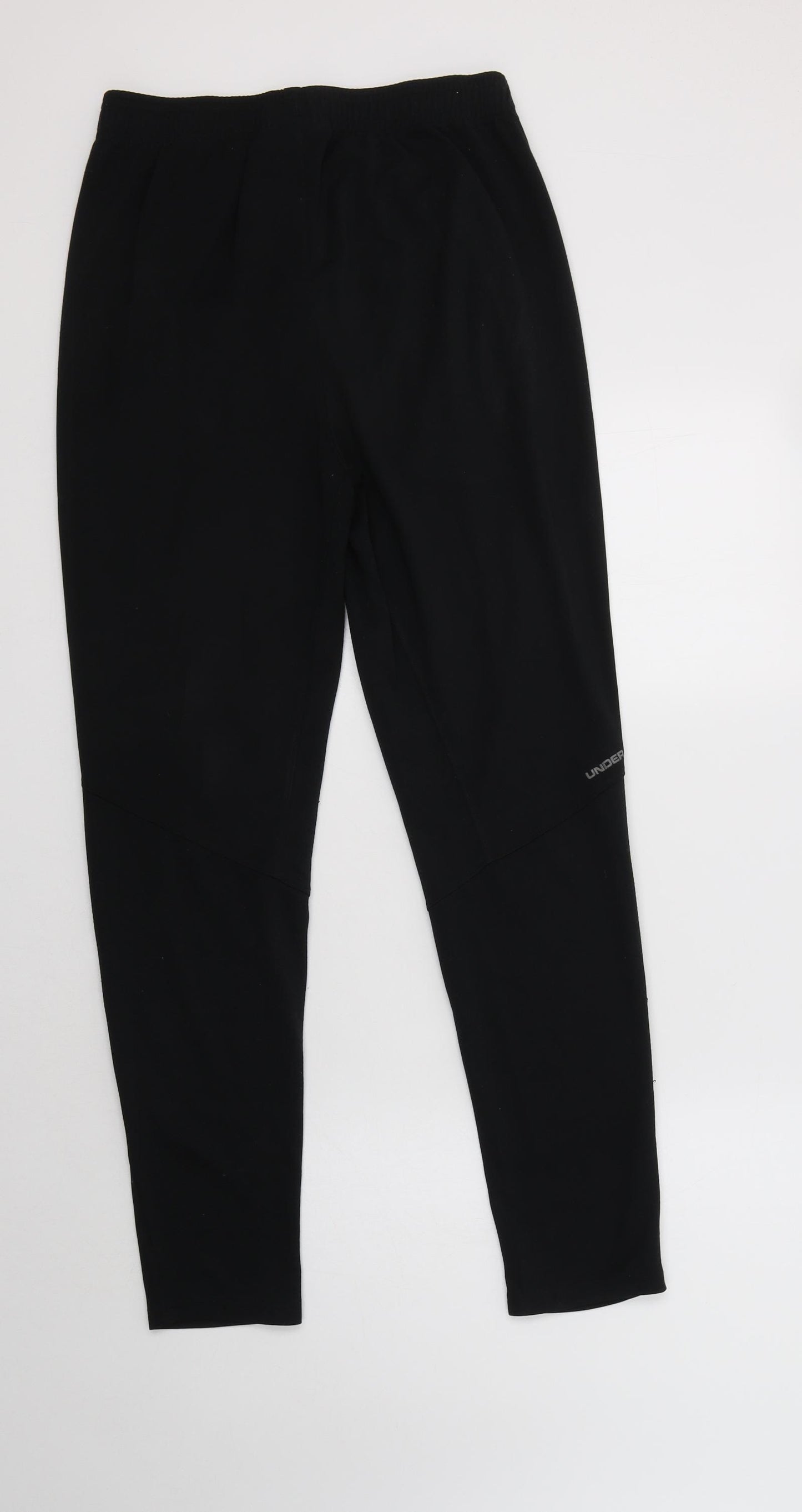 Under armour Womens Black  Polyester Jogger Trousers Size M L28 in Regular Drawstring