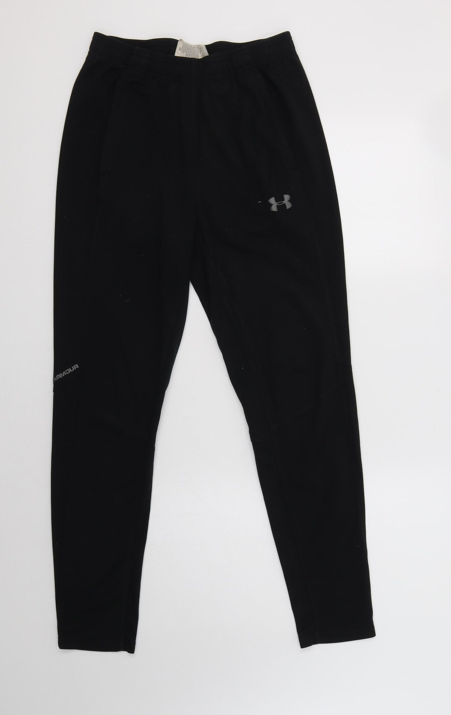Under armour Womens Black  Polyester Jogger Trousers Size M L28 in Regular Drawstring