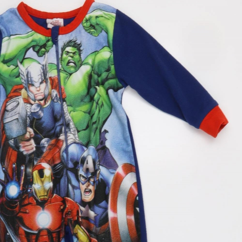 Marvel Boys Blue Solid Polyester  Bodysuit Size 3-4 Years  Zip - Avengers
