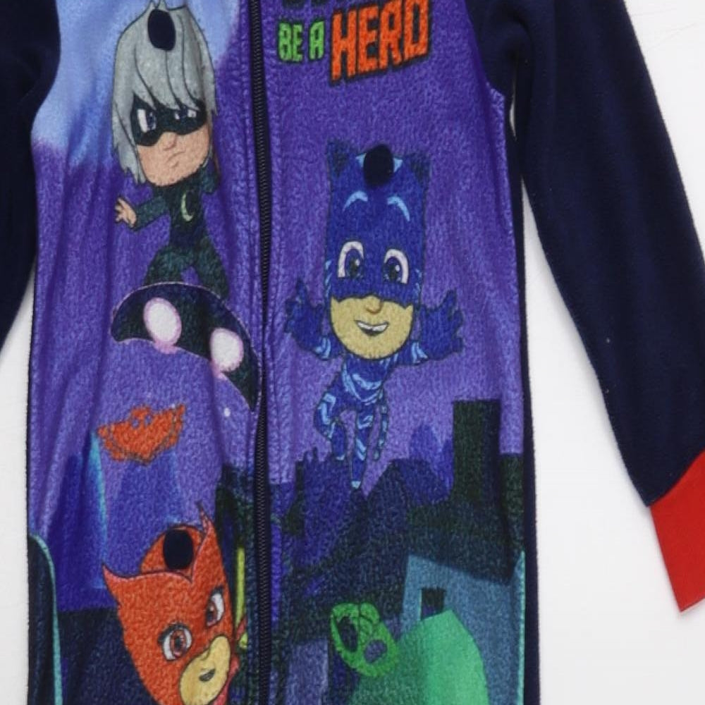 F&F Boys Multicoloured Geometric Polyester  Bodysuit Size 4-5 Years  Zip - PJ Masks