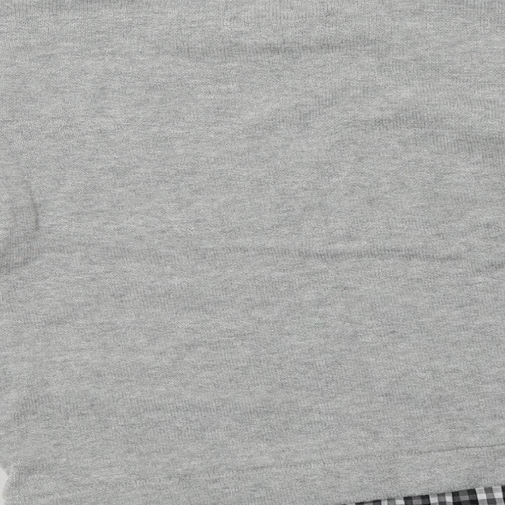 NEXT Boys Grey Crew Neck Check Cotton Pullover Jumper Size 2-3 Years