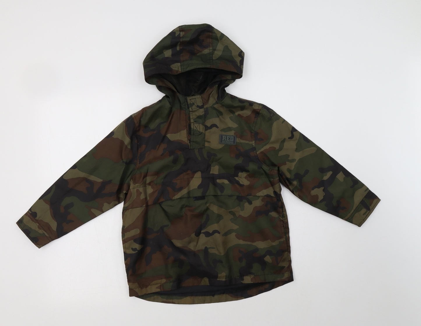 Red Herring Boys Green Camouflage  Rain Coat Jacket Size 7 Years