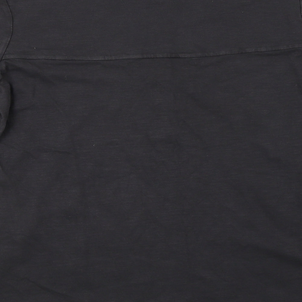 NEXT Womens Grey  Cotton Basic Blouse Size 10 Henley