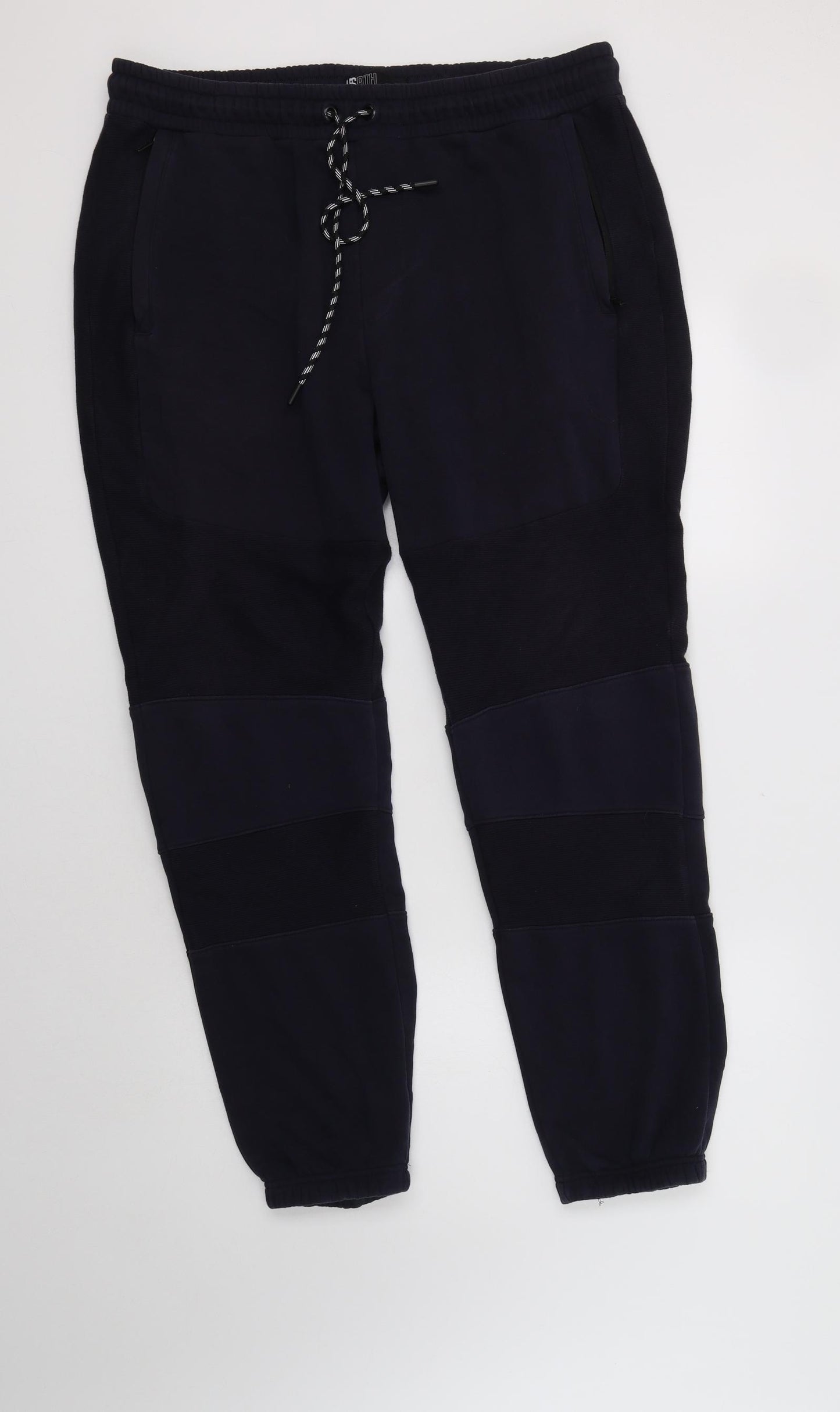 Matalan Mens Blue  Cotton Jogger Trousers Size XL L29 in Regular Drawstring