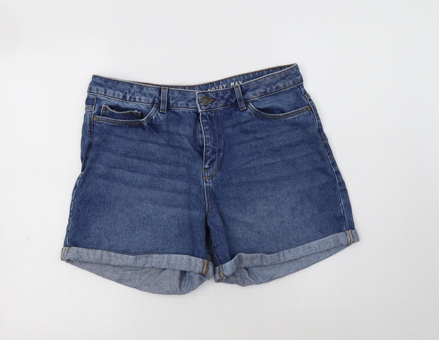 Noisy may Womens Blue  Cotton Hot Pants Shorts Size L L5 in Regular Button