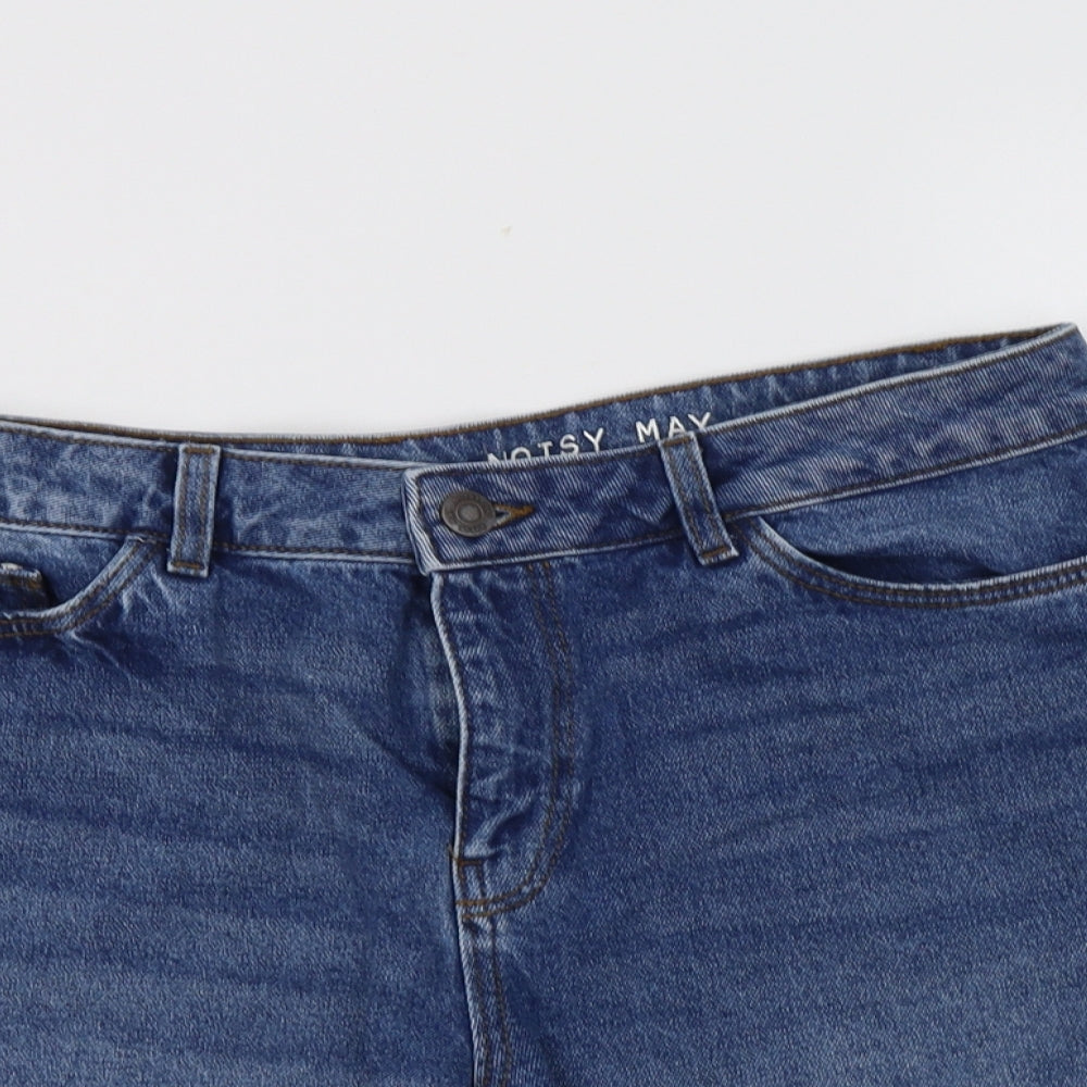 Noisy may Womens Blue  Cotton Hot Pants Shorts Size L L5 in Regular Button