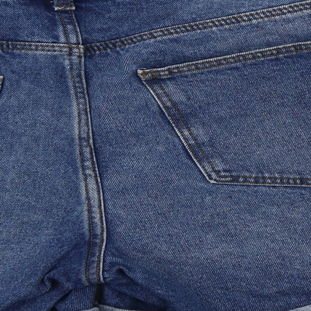 Noisy may Womens Blue  Cotton Hot Pants Shorts Size L L5 in Regular Button