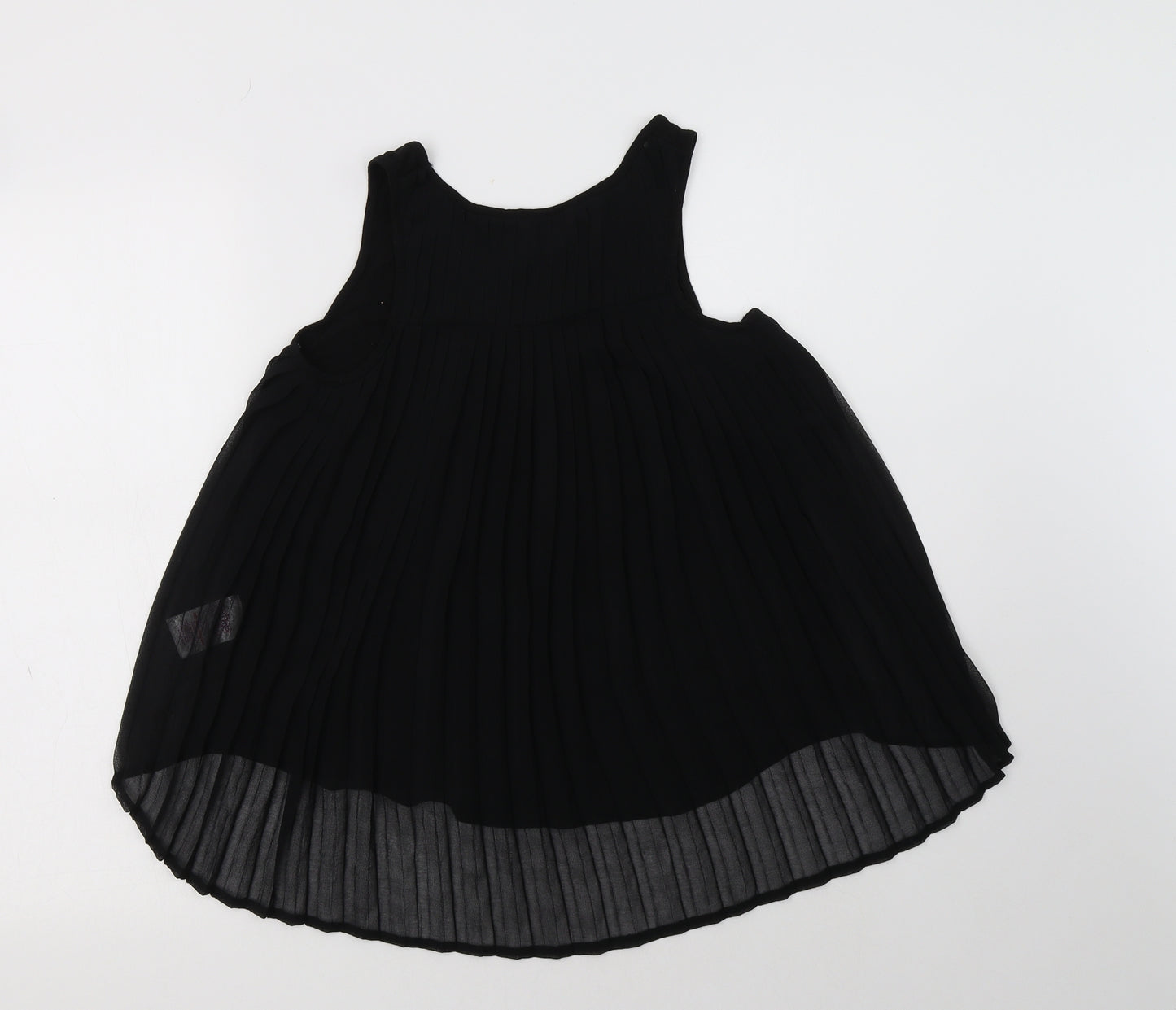 Miss E-Vie Girls Black  Viscose Basic Blouse Size 11-12 Years Round Neck