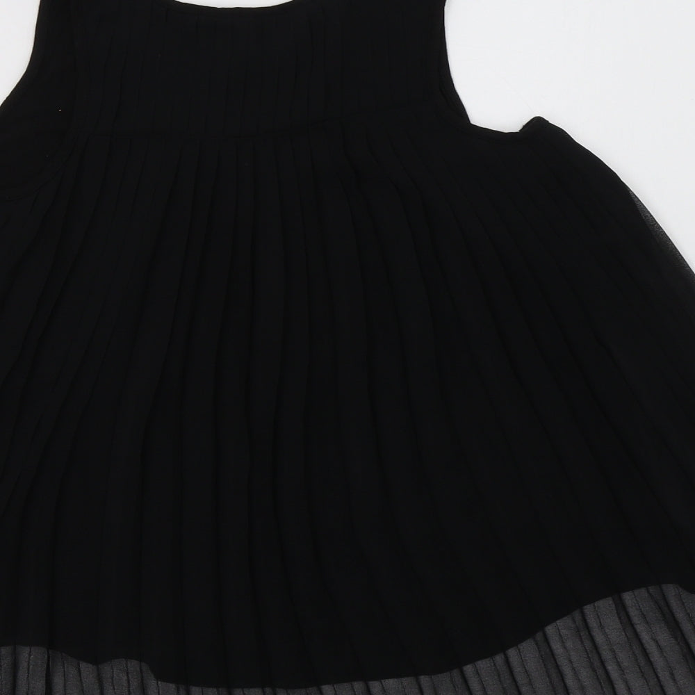 Miss E-Vie Girls Black  Viscose Basic Blouse Size 11-12 Years Round Neck