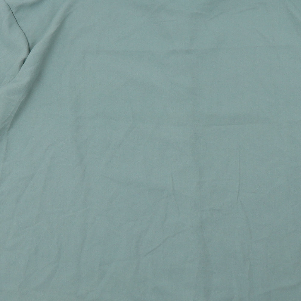 Boohoo Womens Green  Polyester Shirt Dress  Size 14  Collared Button