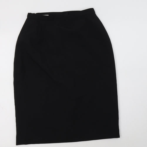 CONTEXT Womens Black  Polyester Straight & Pencil Skirt Size 12   Button