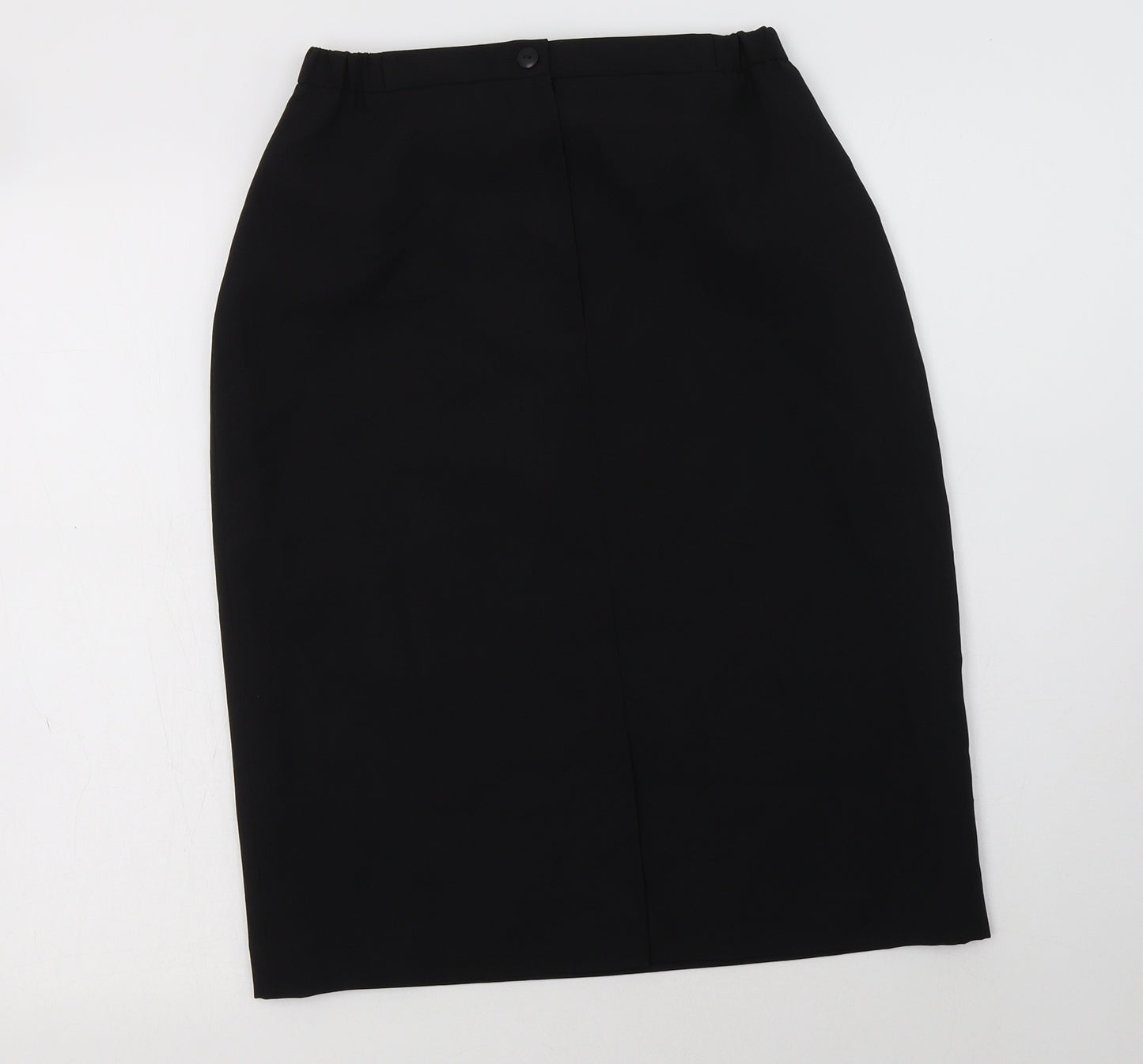 CONTEXT Womens Black  Polyester Straight & Pencil Skirt Size 12   Button