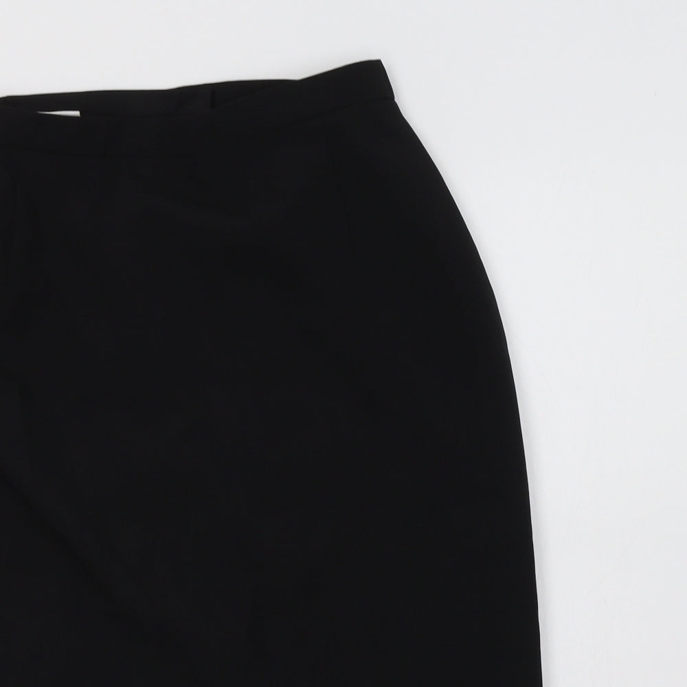 CONTEXT Womens Black  Polyester Straight & Pencil Skirt Size 12   Button