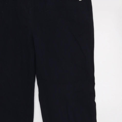 Maine New England Womens Blue  Cotton Dress Pants Trousers Size 12 L29 in Regular Hook & Eye