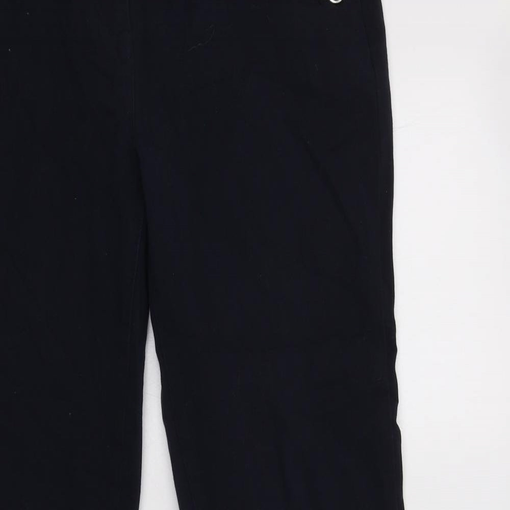 Maine New England Womens Blue  Cotton Dress Pants Trousers Size 12 L29 in Regular Hook & Eye