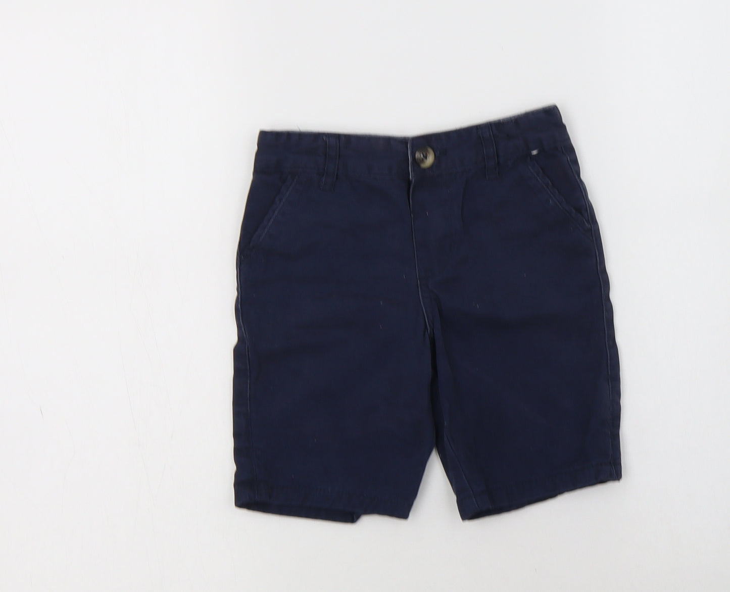 Primark Boys Blue  Cotton Chino Shorts Size 4-5 Years  Regular Buckle