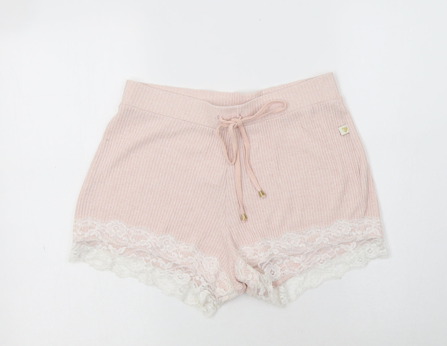 George Womens Pink  Viscose  Pyjama Pants Size 10  Drawstring - Lace Detail