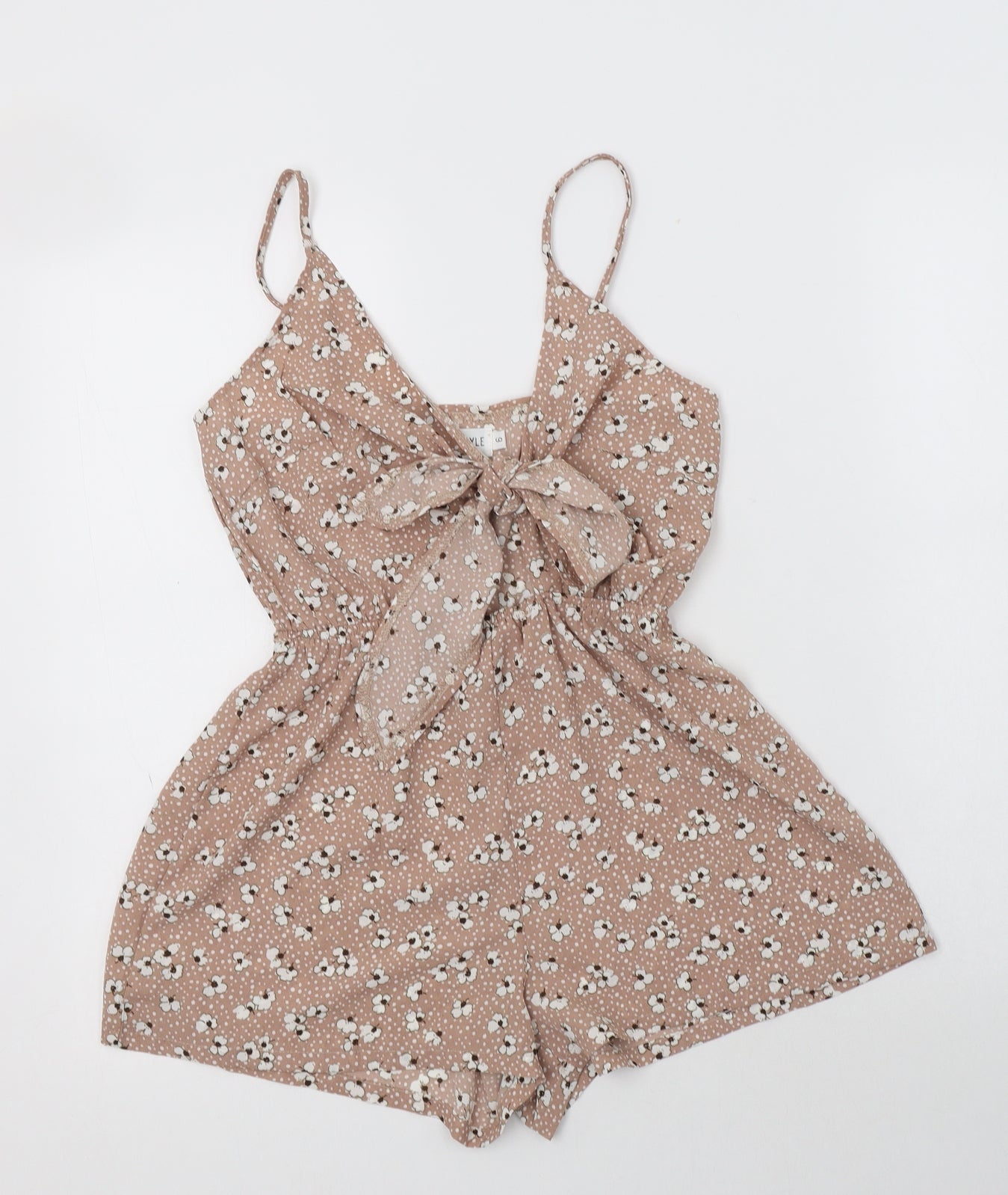 In the Style Womens Beige Floral Polyester Playsuit One-Piece Size 6