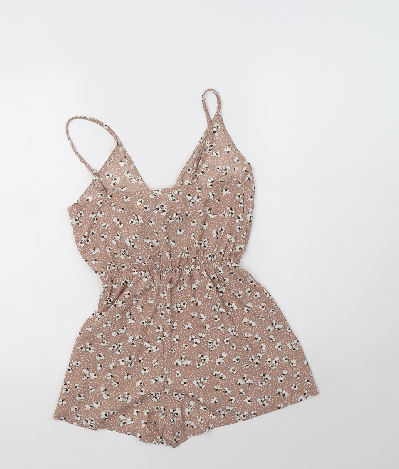 In the Style Womens Beige Floral Polyester Playsuit One-Piece Size 6