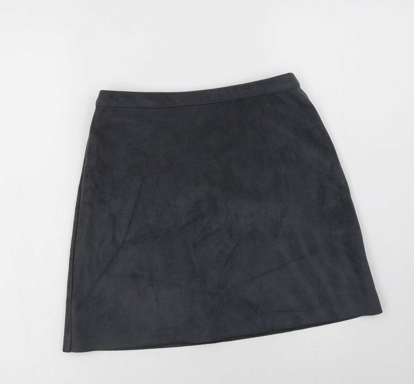 Primark Womens Grey  Polyester Mini Skirt Size 8   Zip