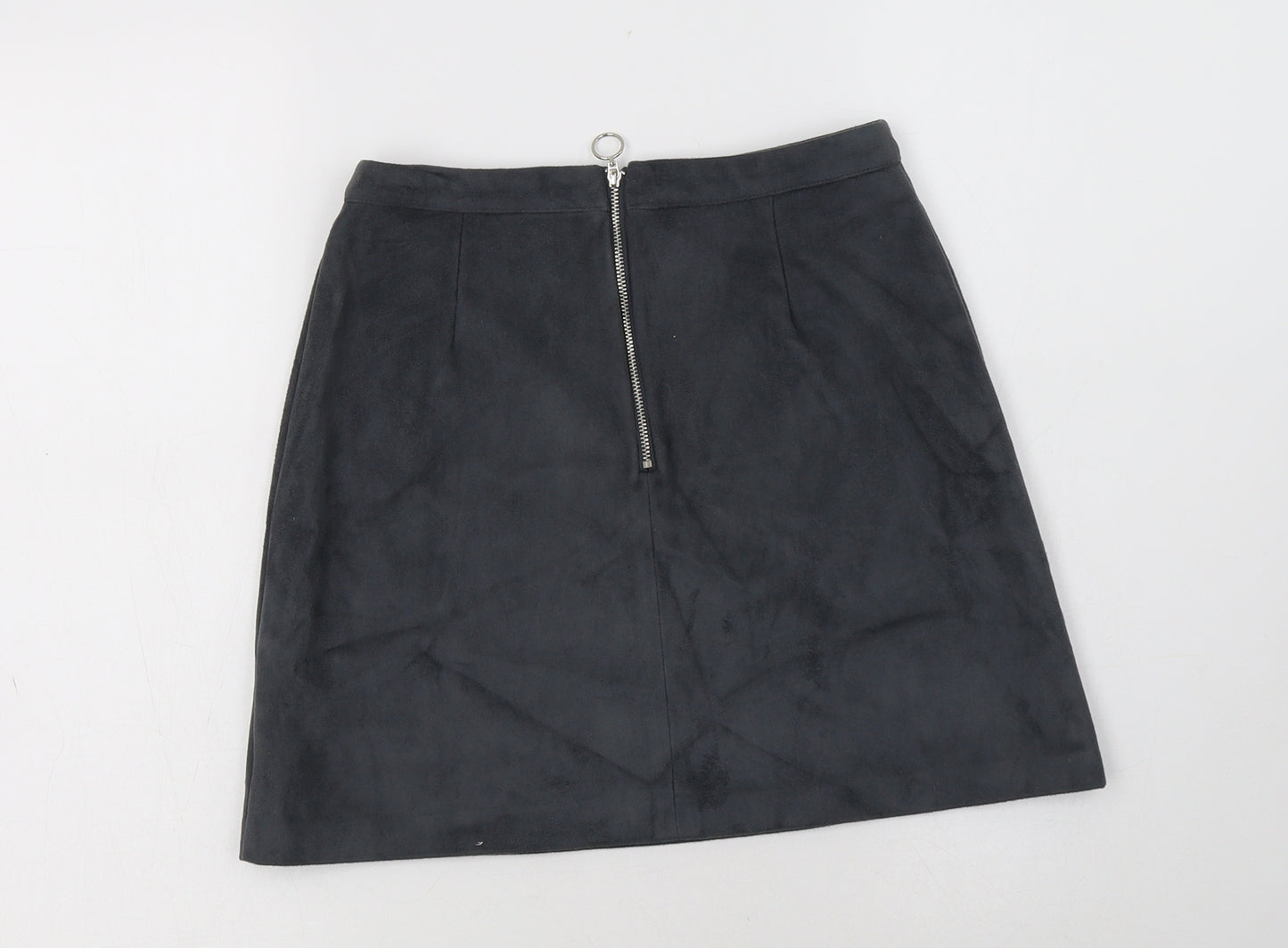 Primark Womens Grey  Polyester Mini Skirt Size 8   Zip