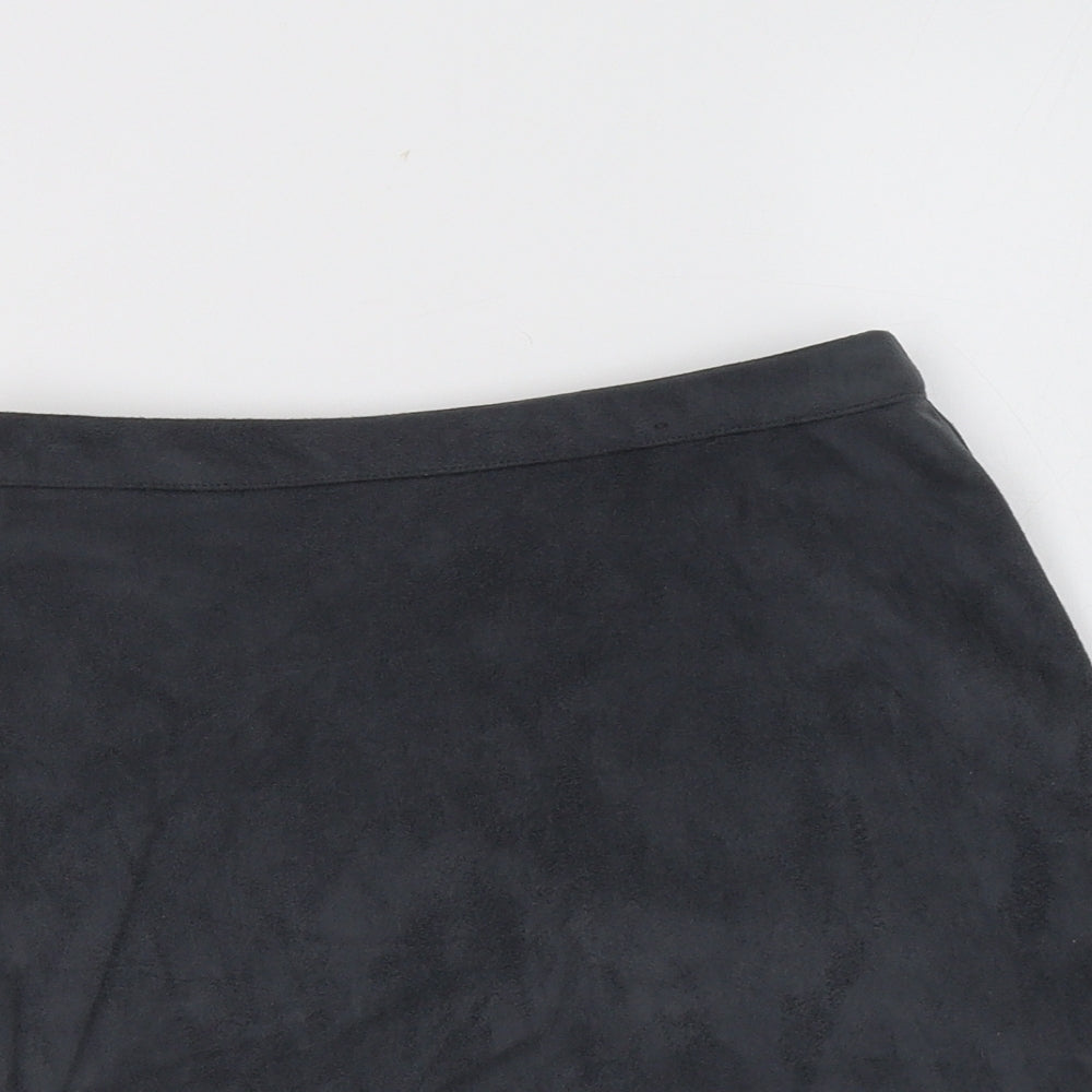 Primark Womens Grey  Polyester Mini Skirt Size 8   Zip