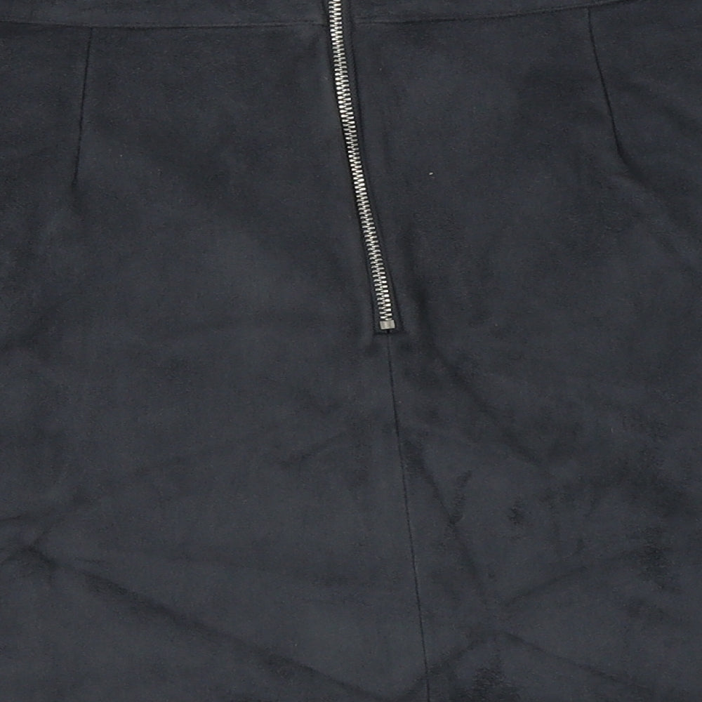 Primark Womens Grey  Polyester Mini Skirt Size 8   Zip