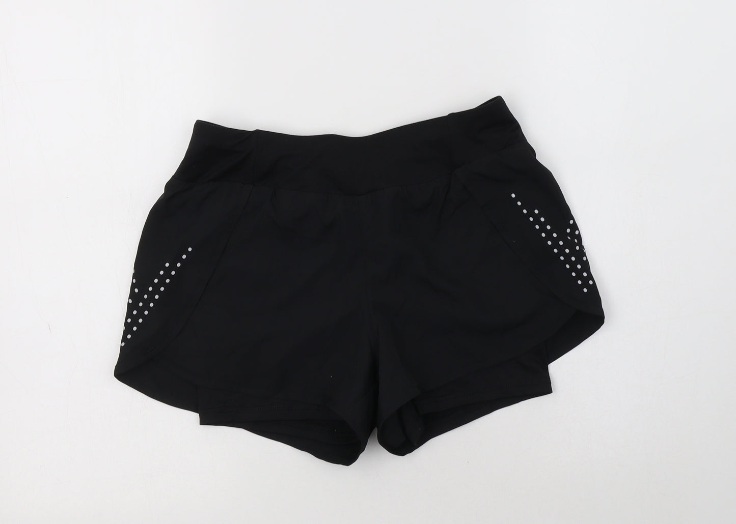 Crivit Womens Black  Polyester Compression Shorts Size XS L4 in Regular