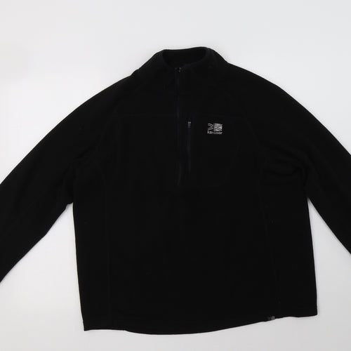 Karrim Womens Black  Polyester Henley Hoodie Size L  Zip