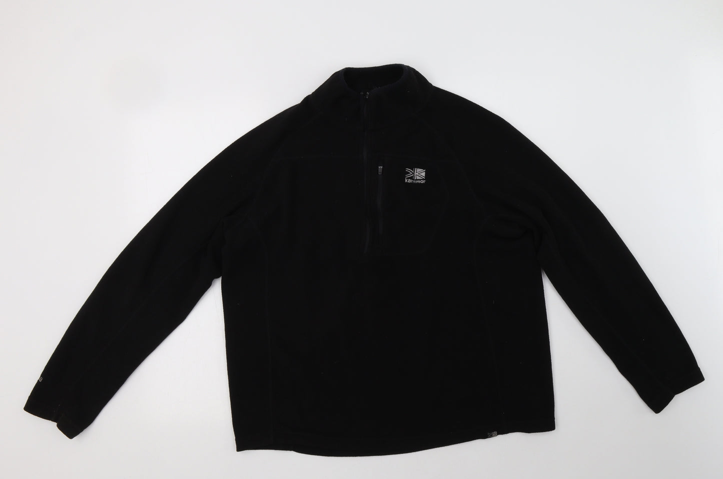 Karrim Womens Black  Polyester Henley Hoodie Size L  Zip