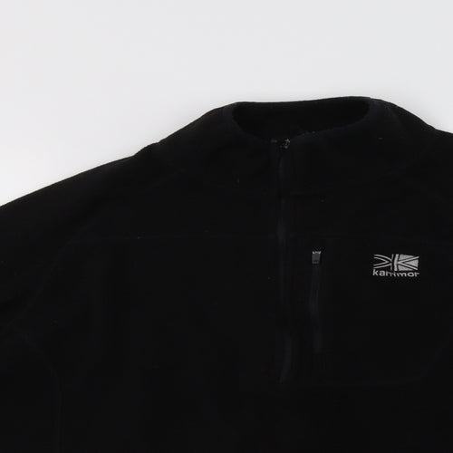 Karrim Womens Black  Polyester Henley Hoodie Size L  Zip