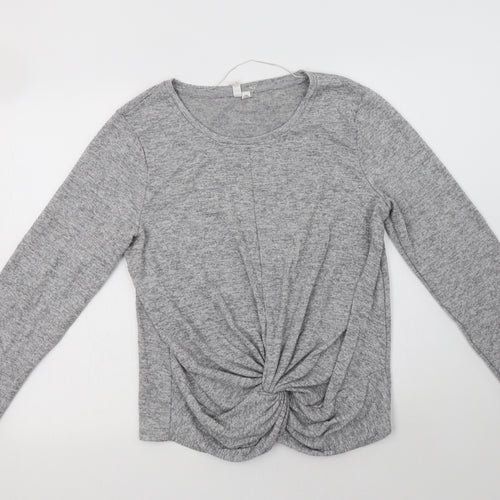 Cable & Gauge Womens Grey Crew Neck  Polyester Pullover Jumper Size XL