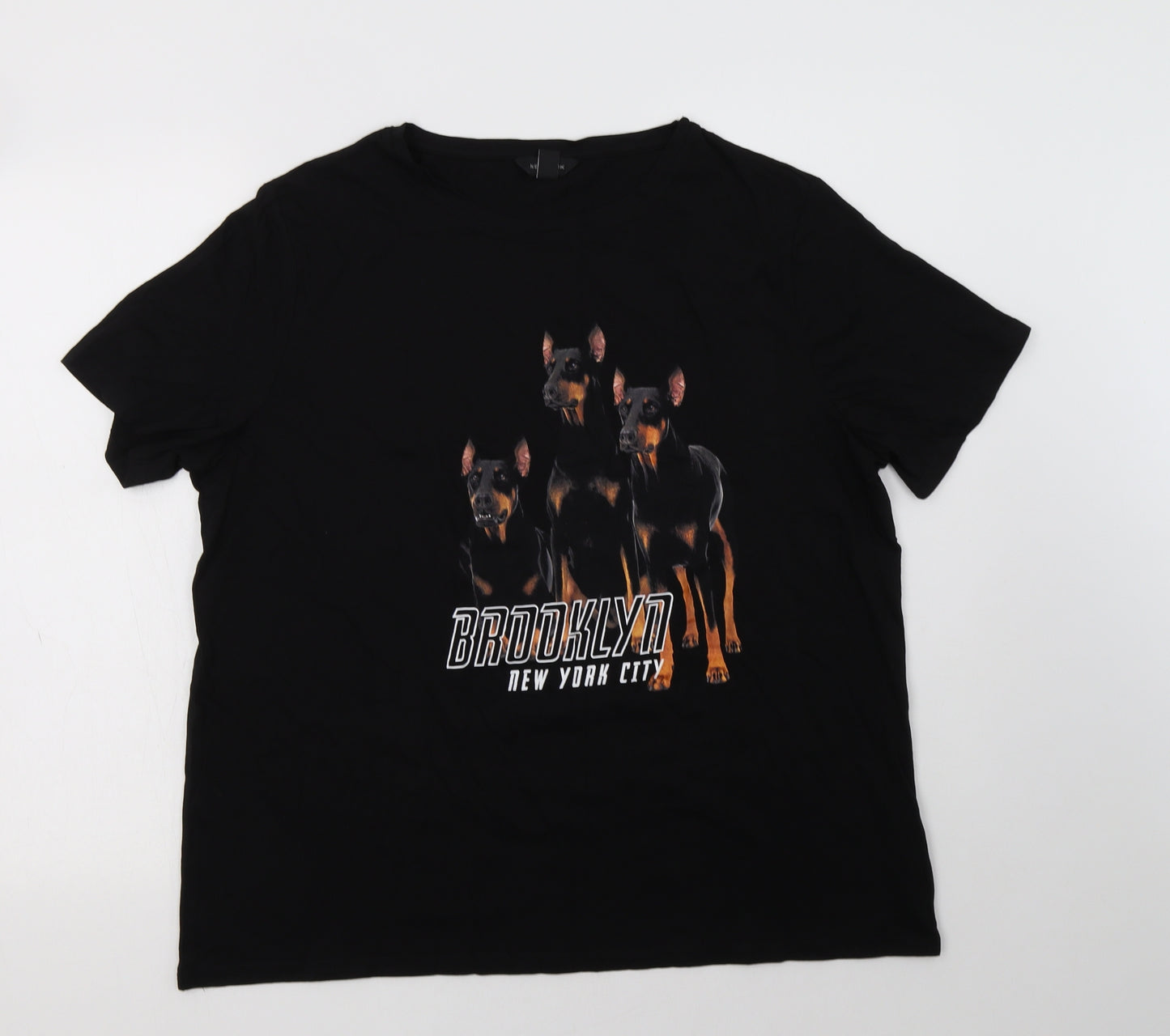 New Look Womens Black  Cotton Basic T-Shirt Size 18 Crew Neck - Brooklyn New York
