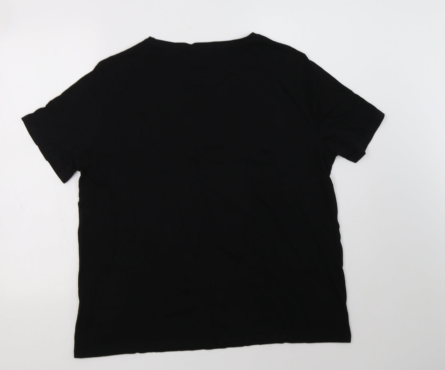New Look Womens Black  Cotton Basic T-Shirt Size 18 Crew Neck - Brooklyn New York
