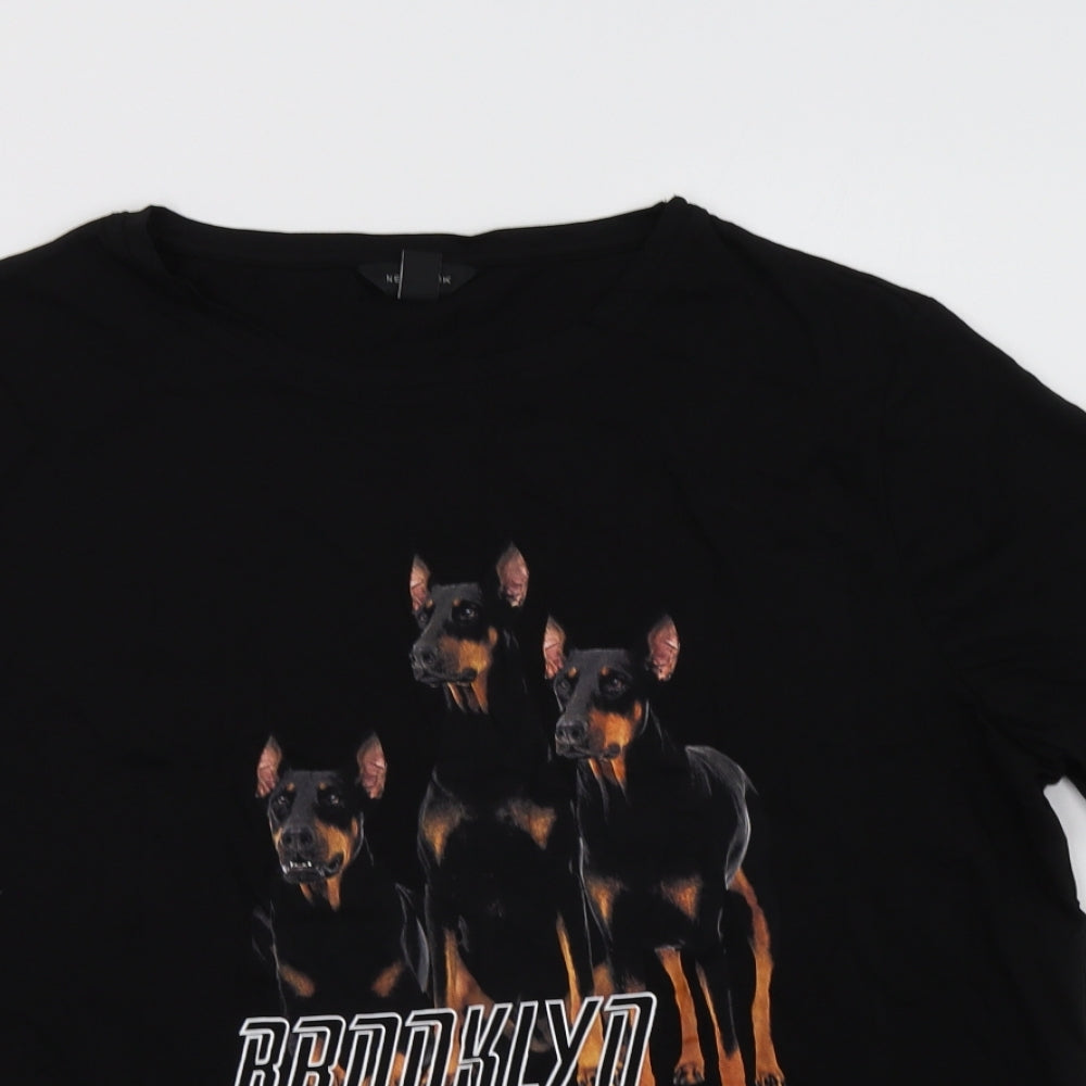 New Look Womens Black  Cotton Basic T-Shirt Size 18 Crew Neck - Brooklyn New York