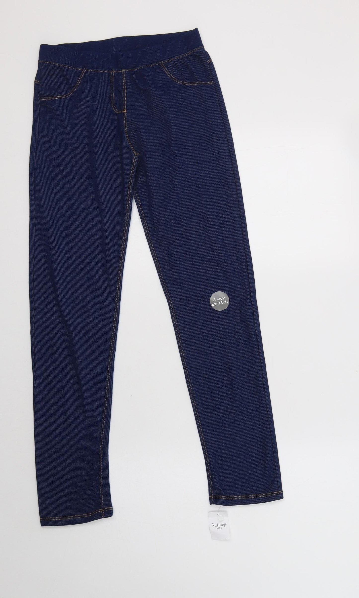 Nutmeg Girls Blue  Cotton Jegging Trousers Size 12-13 Years  Regular