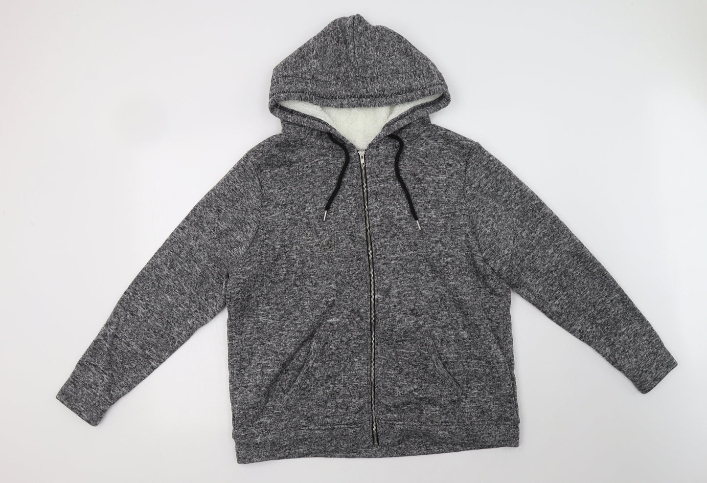 Primark Womens Grey  Polyester Full Zip Hoodie Size 20  Zip - Fluffy Lining